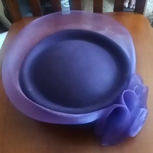 Purple half Hat with Mesh and Trim